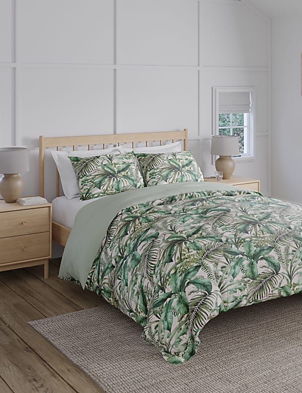 Pure Cotton Watercolour Palm Bedding Set - HU