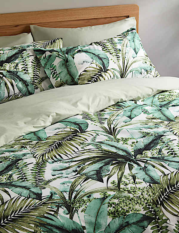 Pure Cotton Watercolour Palm Bedding Set - SI