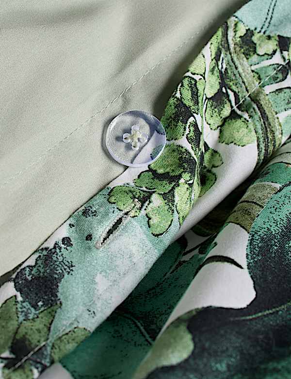 Parure de lit 100&nbsp;% coton à motif palmier façon aquarelle - CH