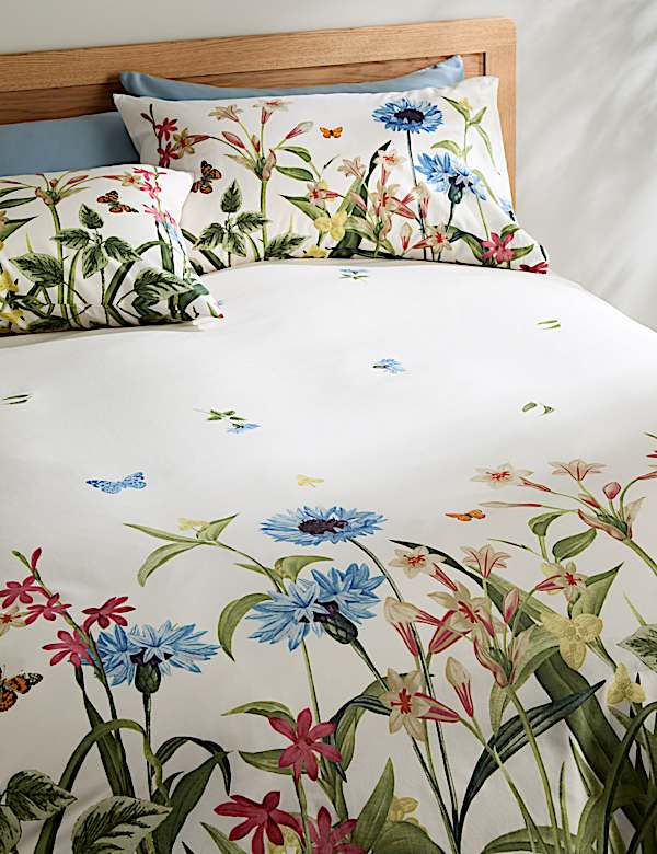 Set Perlengkapan Tidur Katun Murni Motif Bunga - ID