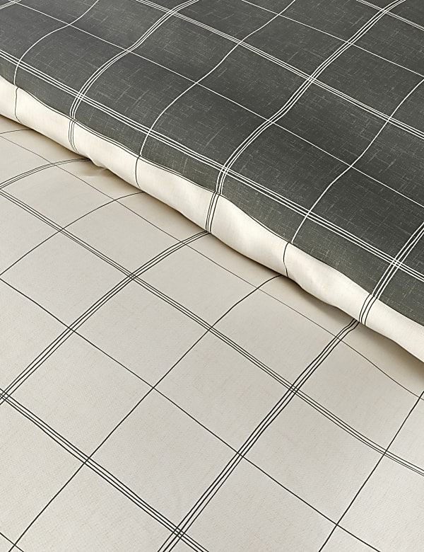 Cotton Blend Checked Bedding Set - TW