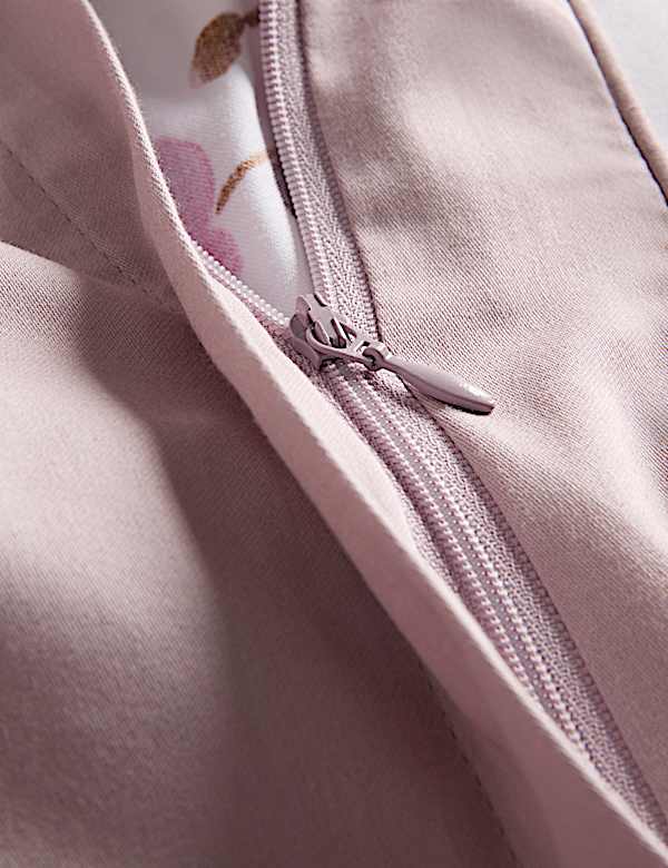 Juego de sábanas 100 % algodón satinado con estampado de flores de cerezo - US