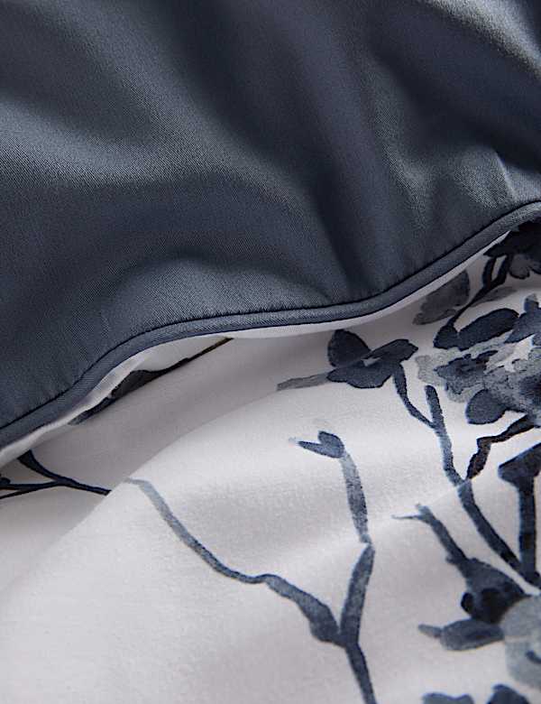 Parure de lit en satin 100 % coton à motif fleur de cerisier - LU