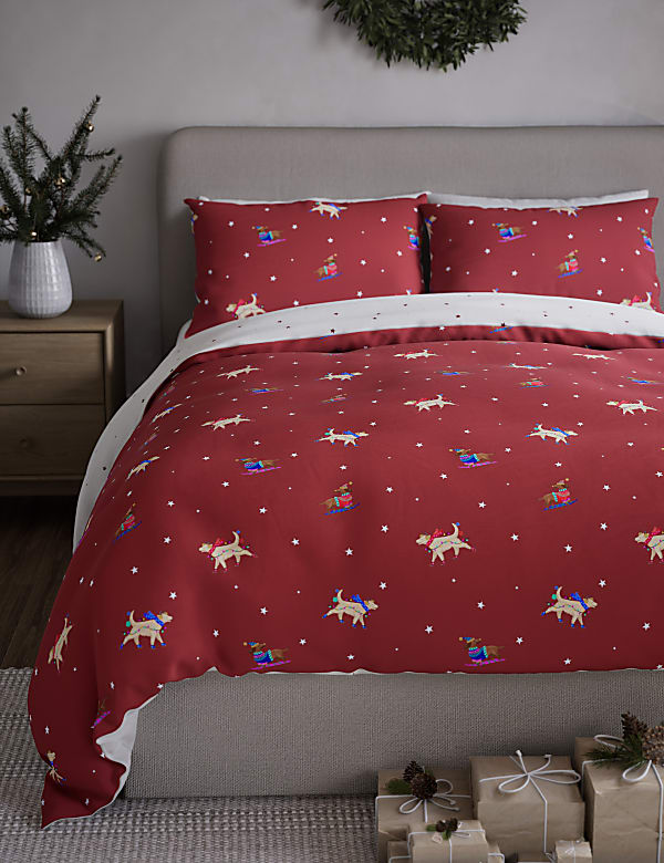 Cotton Blend Festive Dog Bedding Set RED MIX Bedding Sets M S AU