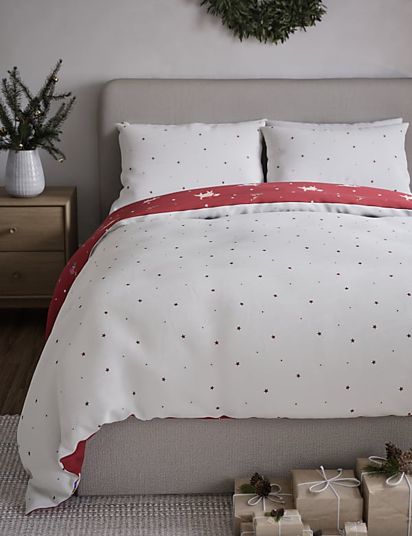 Juego de sábanas navideño con diseño de perros salchicha en mezcla de algodón - US