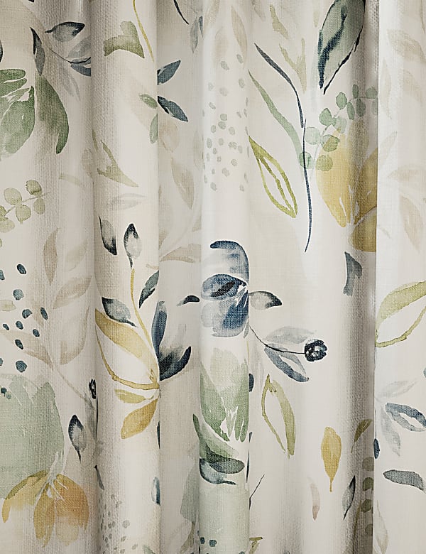 Watercolour Floral Pencil Pleat Curtains - FI