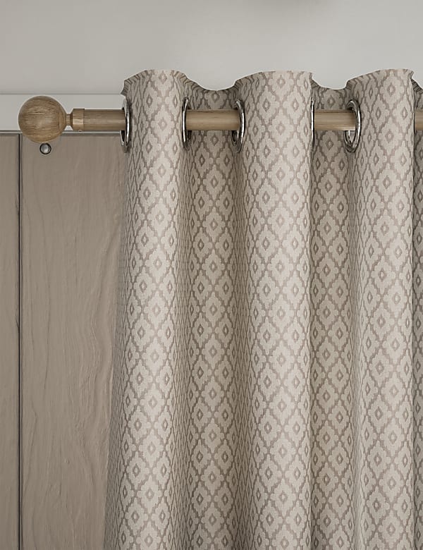 Diamond Geometric Eyelet Curtains - OM