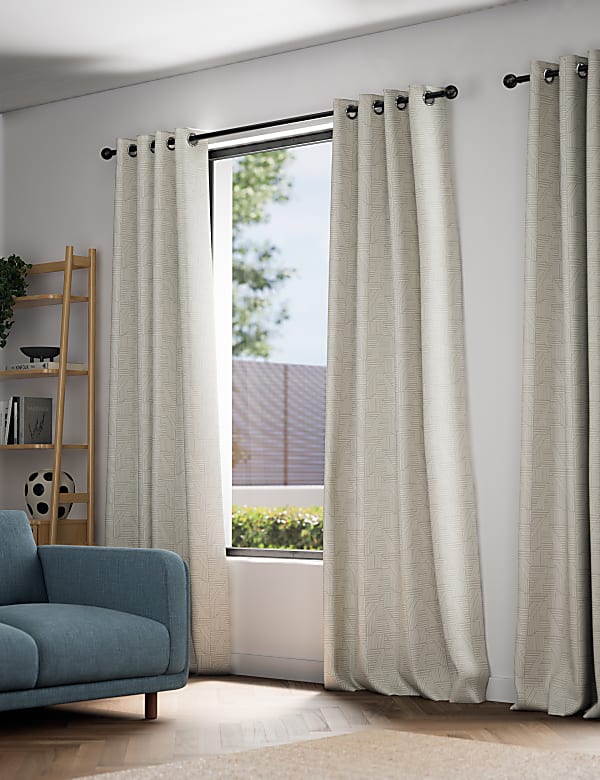 Jacquard Striped Eyelet Curtains - MV