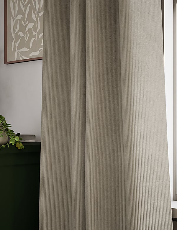 וילונות לולאות מקטיפה באריגת ריב עם אפקט הצללה - IL