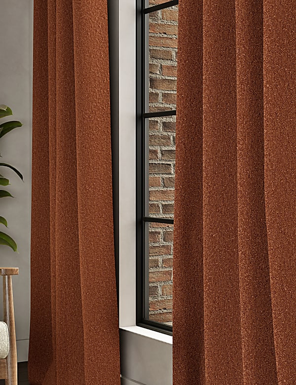 Rideaux en tissu boucl&eacute; &agrave; &oelig;illets - FR