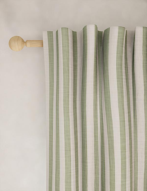 וילונות כותנה טהורה עם פסים ומגוון אפשרויות תלייה - IL
