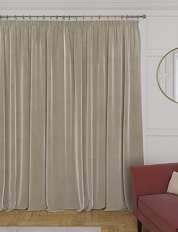 Velvet Pencil Pleat Curtains - IS