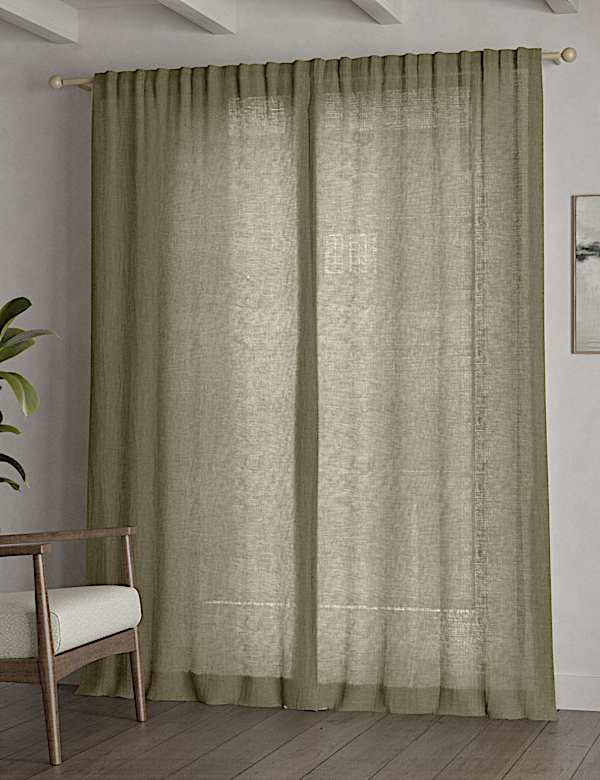Sheer Cotton Linen Blend Curtains - US
