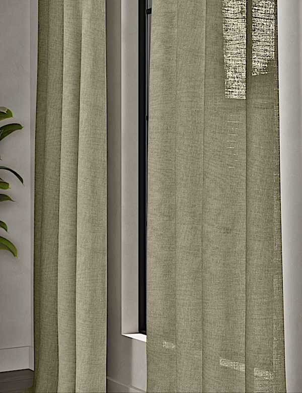 Sheer Cotton Linen Blend Curtains - US