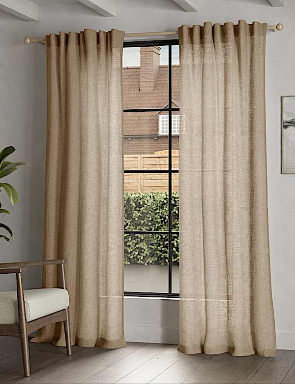 Vorh&auml;nge aus transparentem Baumwollleinenmischgewebe - AT