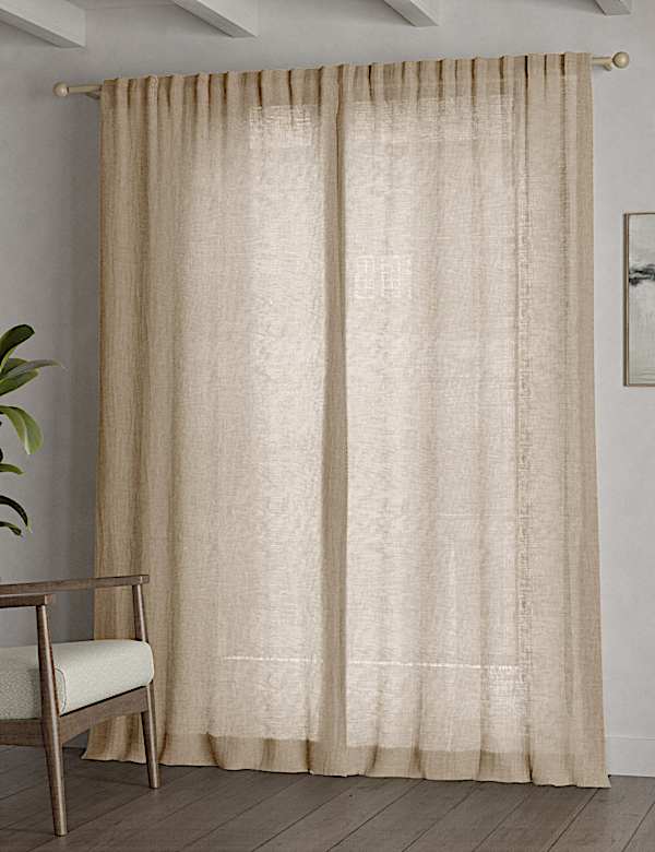 Vorh&auml;nge aus transparentem Baumwollleinenmischgewebe - AT