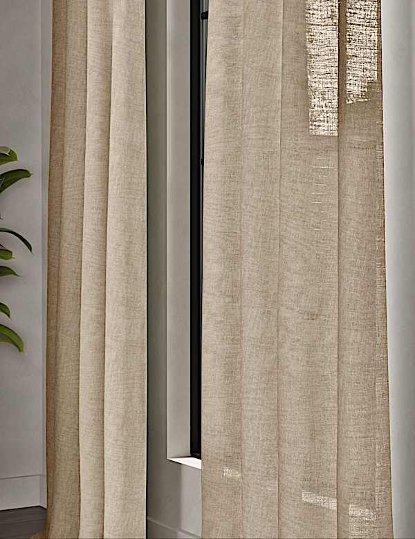 Vorh&auml;nge aus transparentem Baumwollleinenmischgewebe - AT