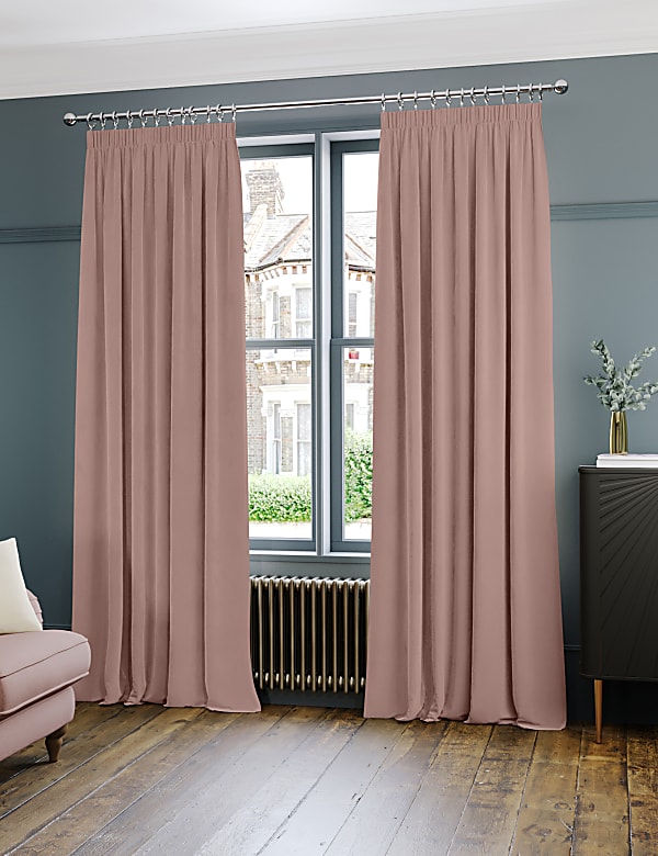 Velvet Pencil Pleat Ultra Thermal Curtains - JO