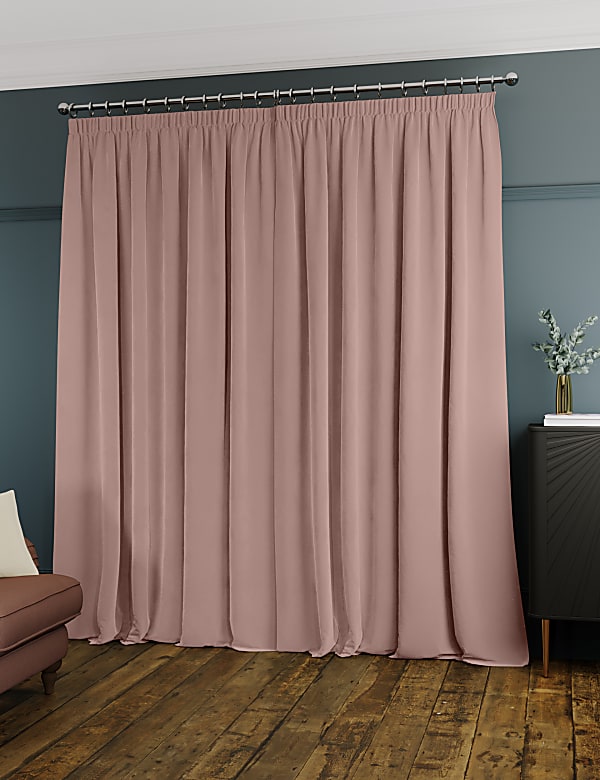 Velvet Pencil Pleat Ultra Thermal Curtains - JO