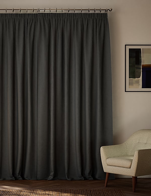 Velvet Pencil Pleat Ultra Thermal Curtains - SI