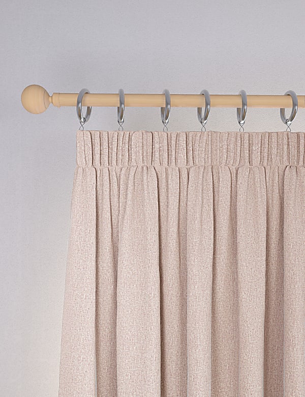 Brushed Pencil Pleat Blackout Thermal Curtains - CN