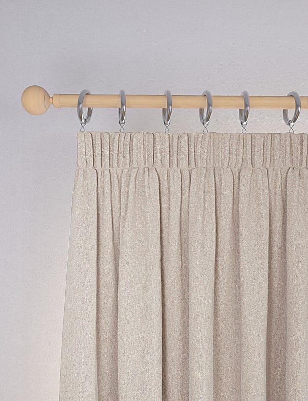 Brushed Pencil Pleat Blackout Thermal Curtains - CA