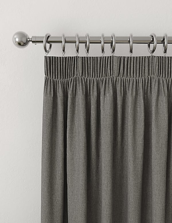 Brushed Pencil Pleat Blackout Temperature Smart Curtains - ES