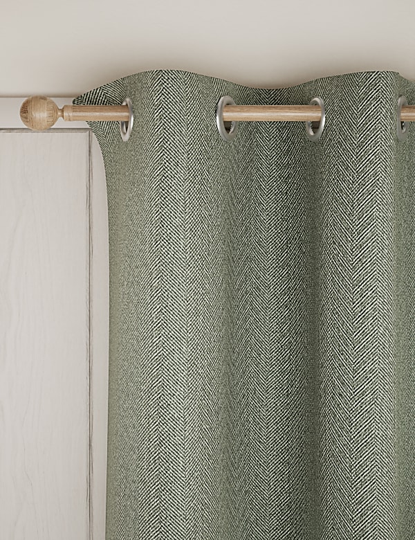 Herringbone Eyelet Blackout Curtains - ES