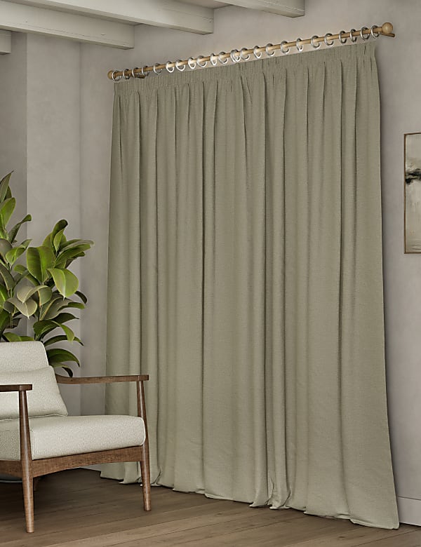 Brushed Pencil Pleat Blackout Ultra Thermal Curtains - US