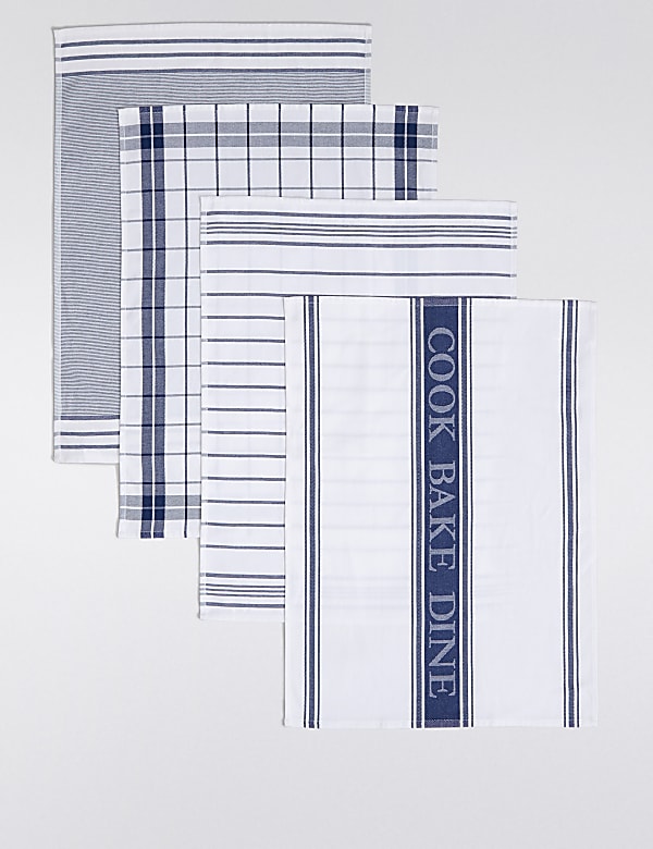 Set of 4 Assorted Design Tea Towels - DK
