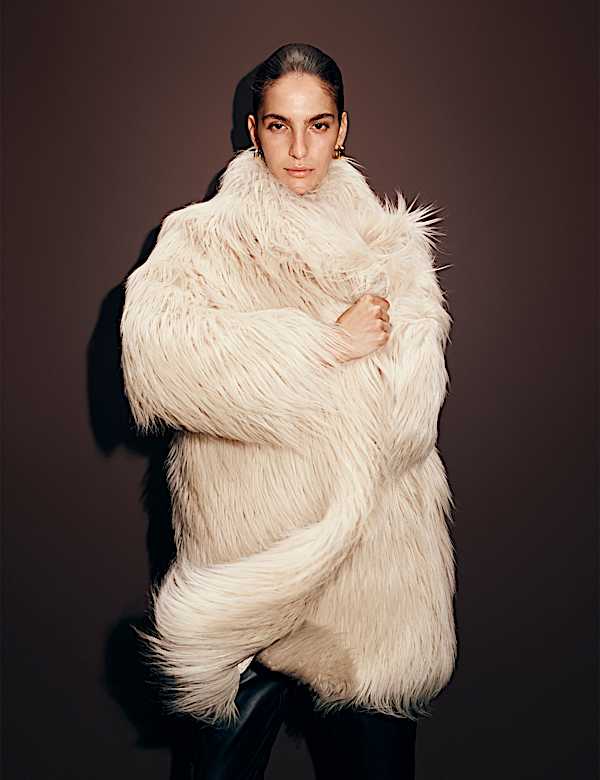 Faux Fur Collared Longline Coat - AL