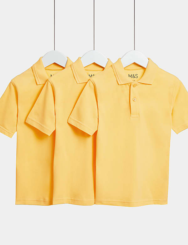 3 Pack Unisex Stain Resist School Polo Shirts (2-18 Yrs) - CA