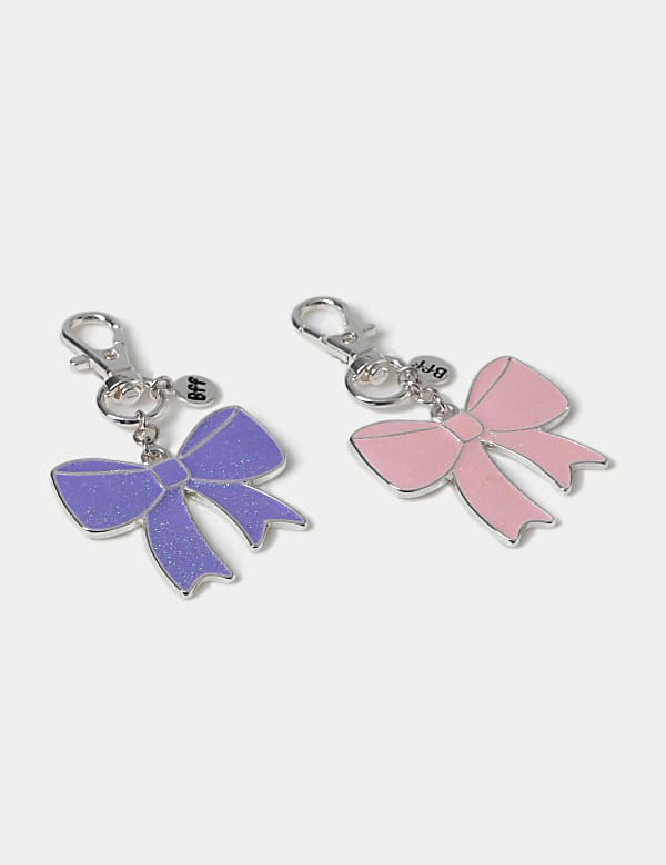 2 Pack of Pink and Purple Bow Keyrings - AU