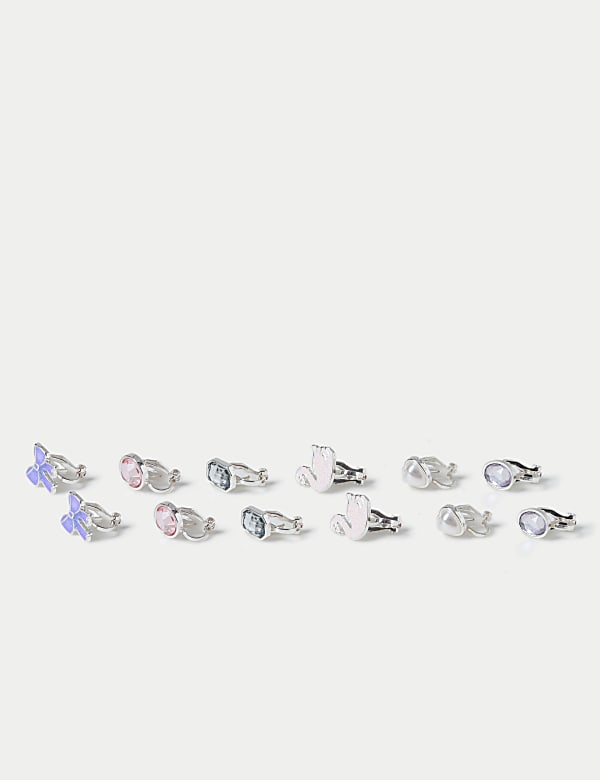 מארז 6 זוגות עגילי קליפס בעיצוב ברבור ופפיון - IL