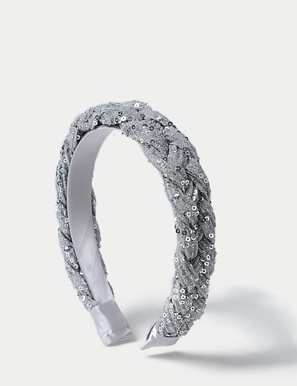 Diadema trenzada de lentejuelas - ES