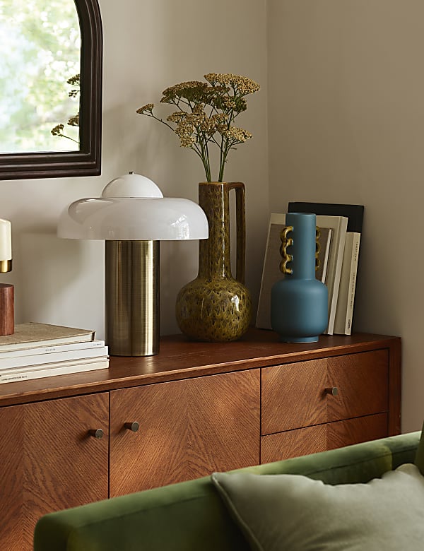 Wood & Metal Pillar Candle Holder