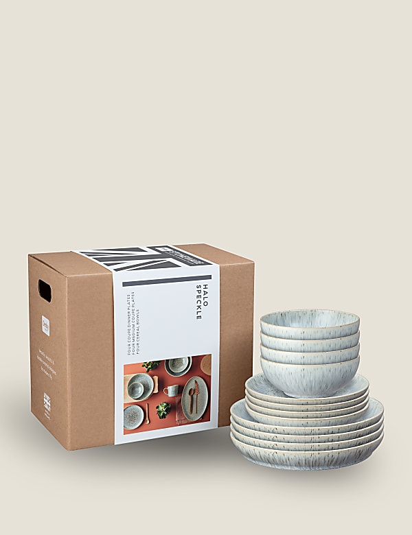 12 Piece Halo Speckle Dinner Set - CZ