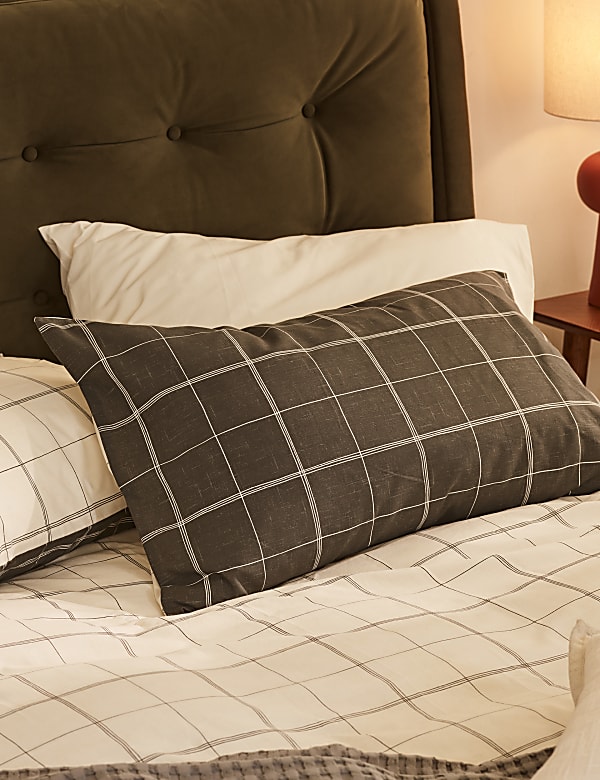 Cotton Blend Checked Bedding Set - TW