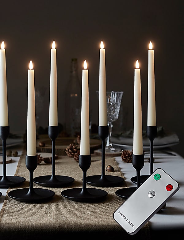 Set of 8 TruGlow&reg; Taper LED Candles - GR