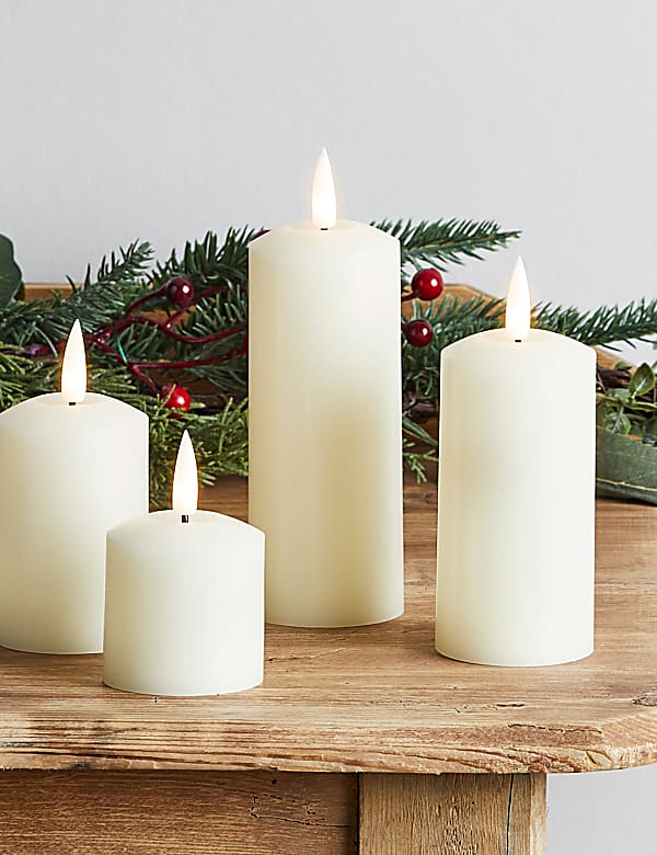 Set of 4 TruGlow® Pillar LED Candles - AU