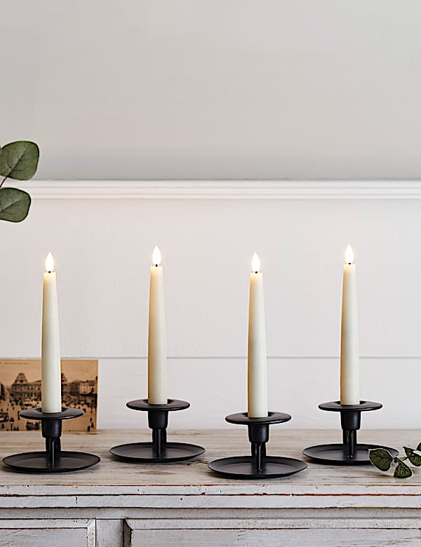 Lot de 4 chandelles coniques courtes LED TruGlow&reg; - CA