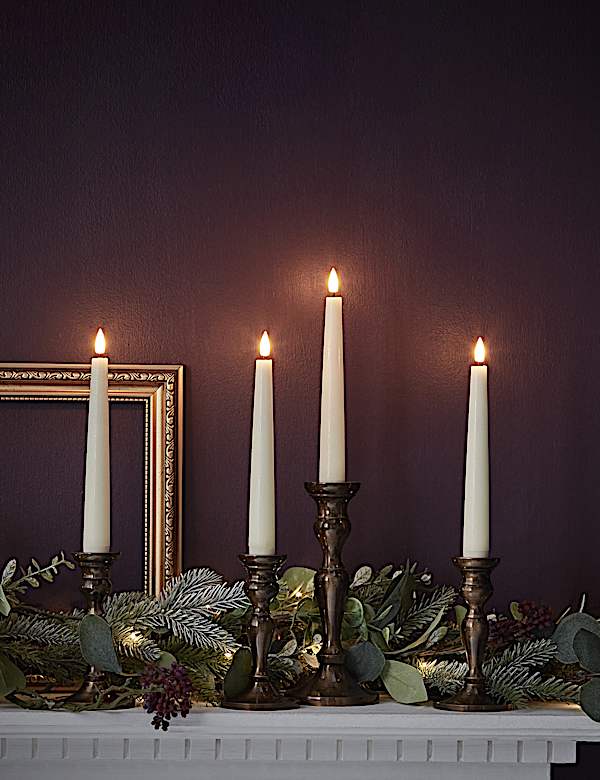 Lot de 4 chandelles coniques courtes LED TruGlow&reg; - CA