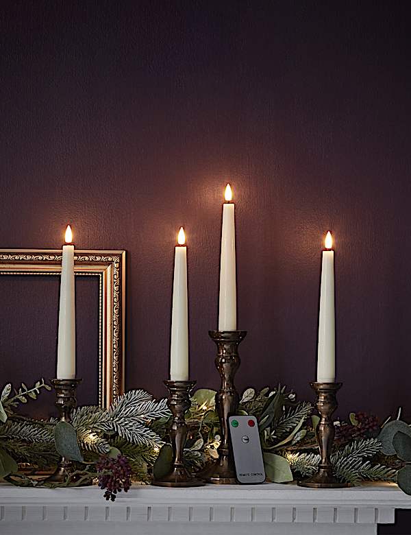 Lot de 4 chandelles coniques courtes LED TruGlow&reg; - CA