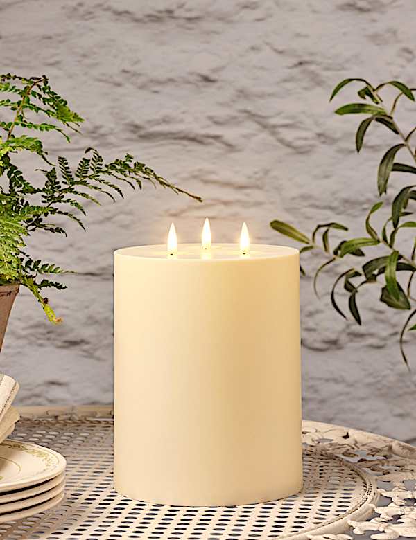 Bougie extérieure solaire TruGlow® à 3 mèches - CA