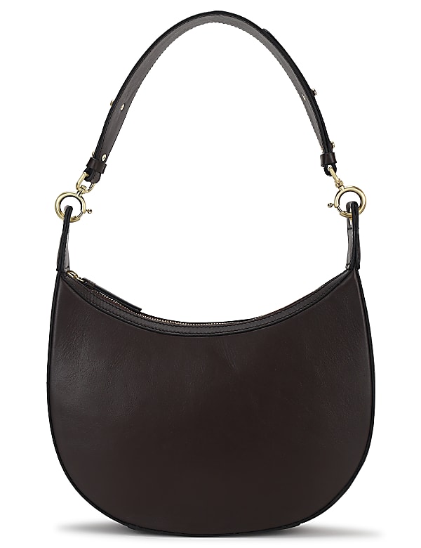 Pure Leather Plain Hobo Bag