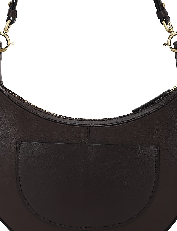 Pure Leather Plain Hobo Bag