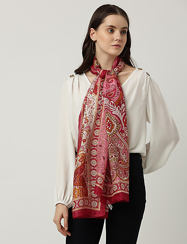 Buy Pure Silk Printed Scarf at Marks Spencer