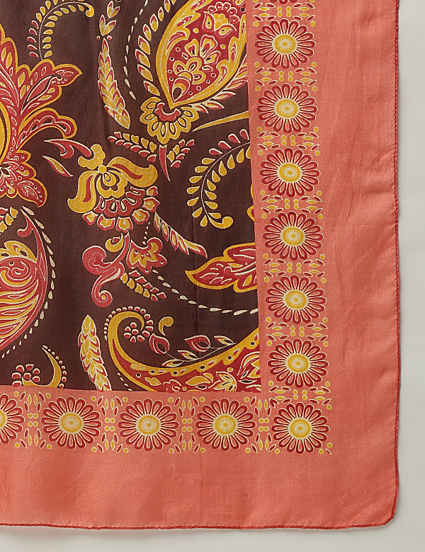 Pure Silk Floral Print Scarf