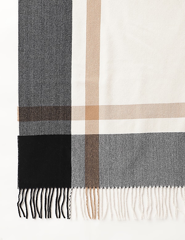 Colourblocked Open Front Poncho