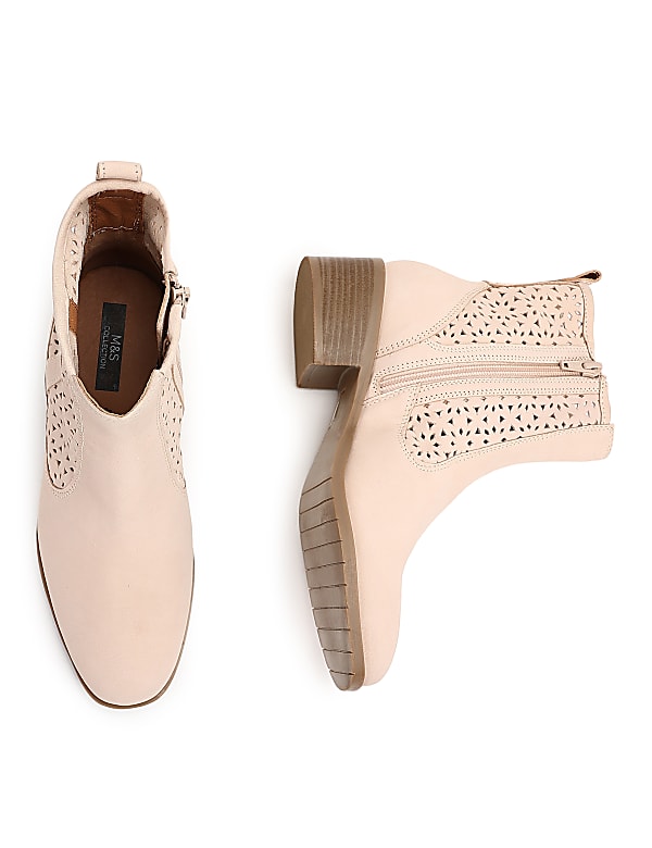 Pure Leather Laser Cut High Boots